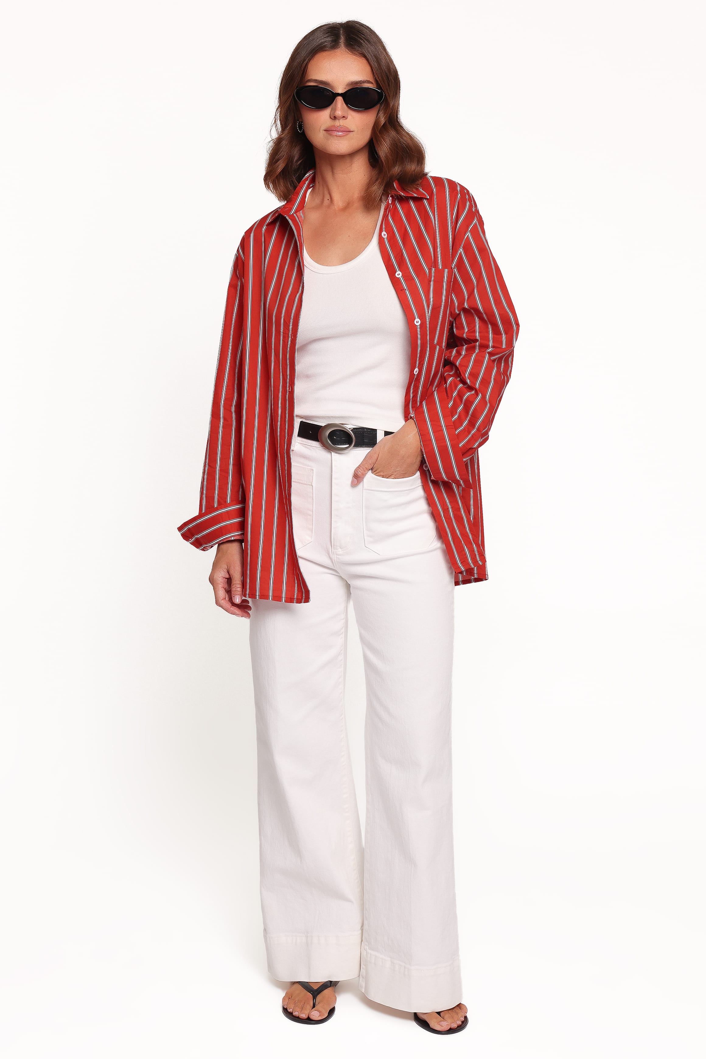 TOPS Palmer Button Down Shirt - Red Stripe