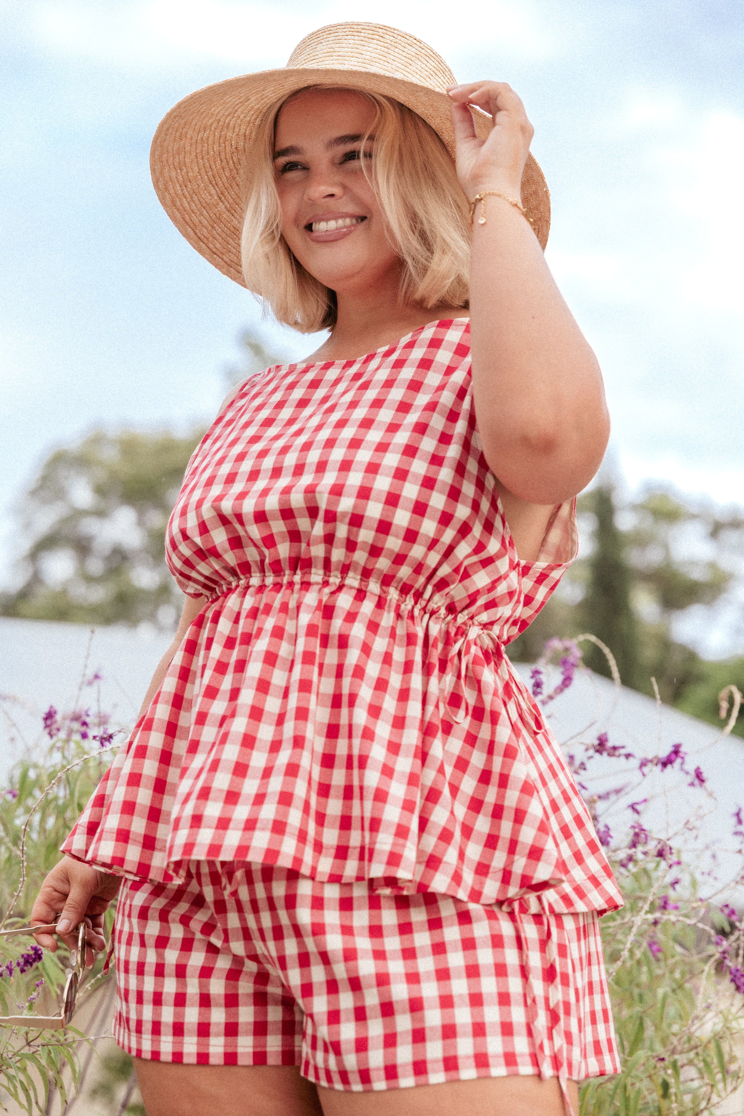 TOPS Rory Top - Red Gingham