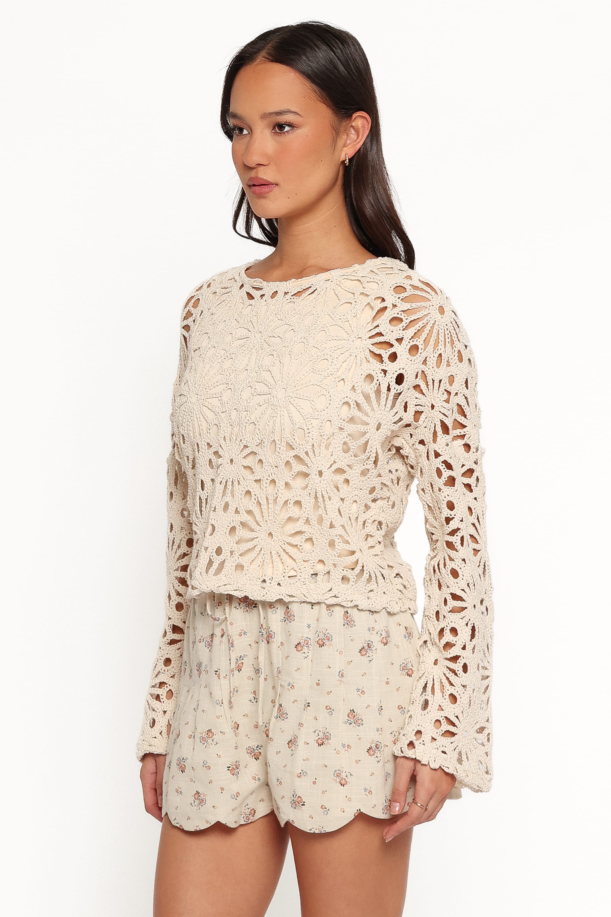 TOPS Rowley Crochet Top - Natural