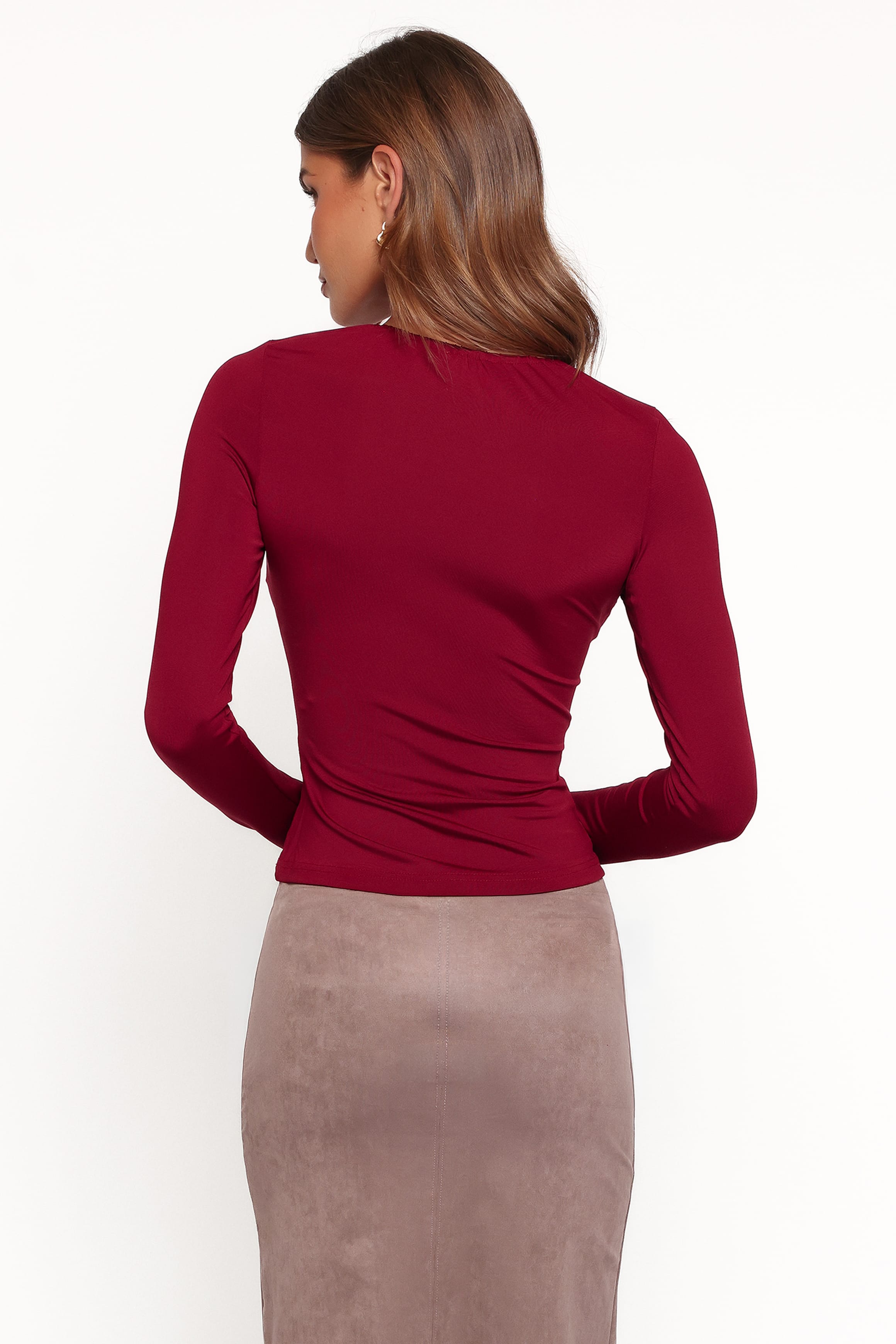 TOPS Tuscany Keyhole Top - Burgundy