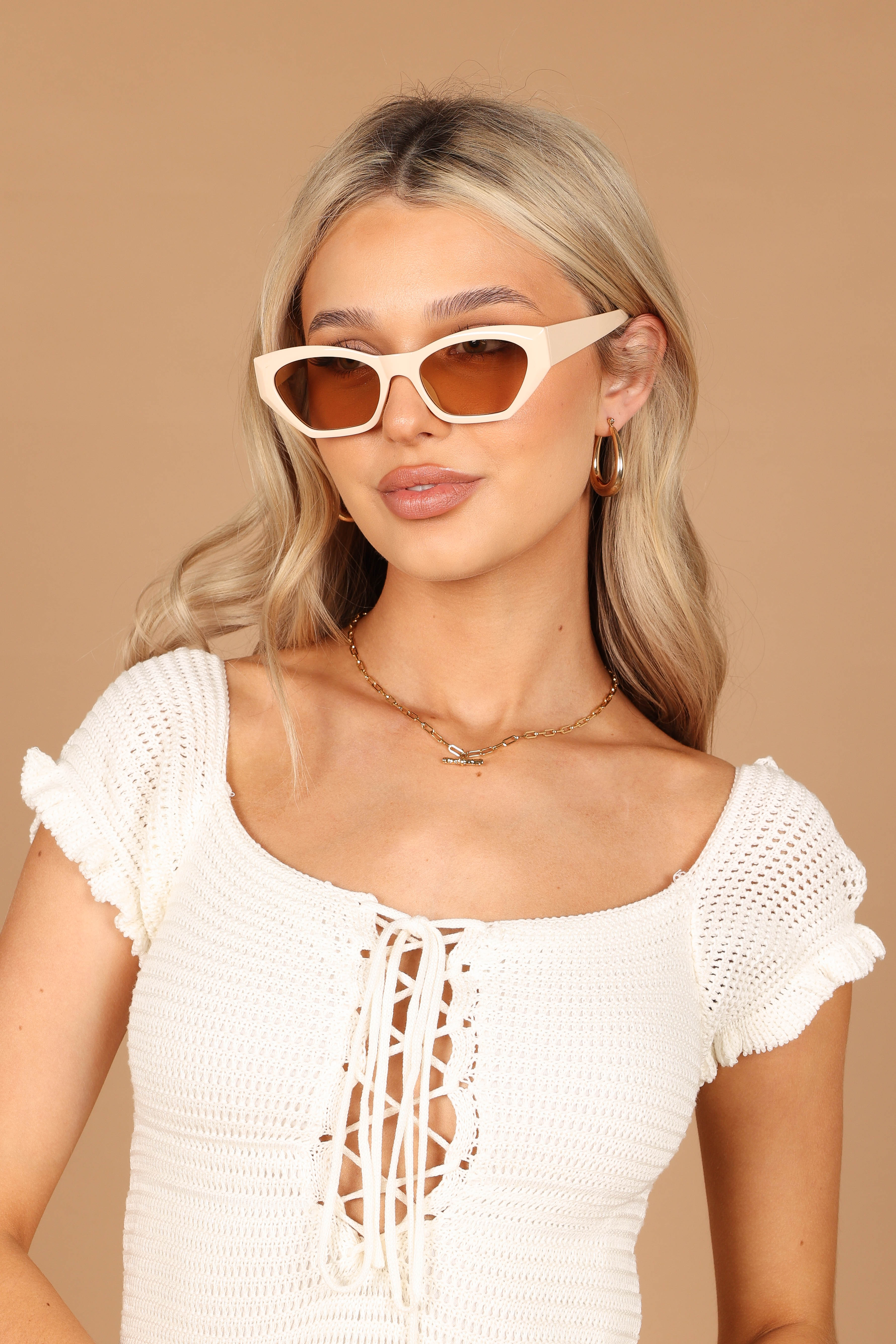 Petal and Pup USA ACCESSORIES Augie Sunglasses - Beige One Size