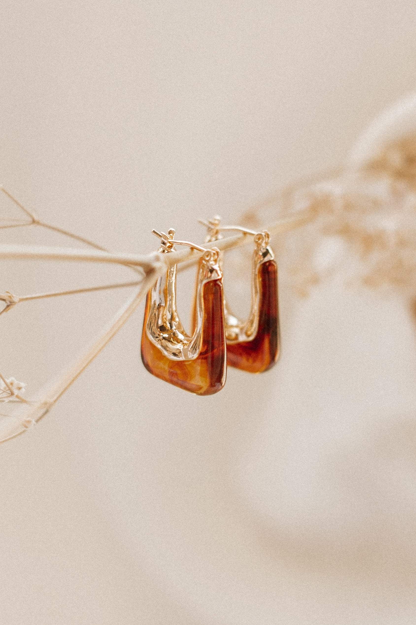Petal and Pup USA ACCESSORIES Minsi Earrings - Brown One Size