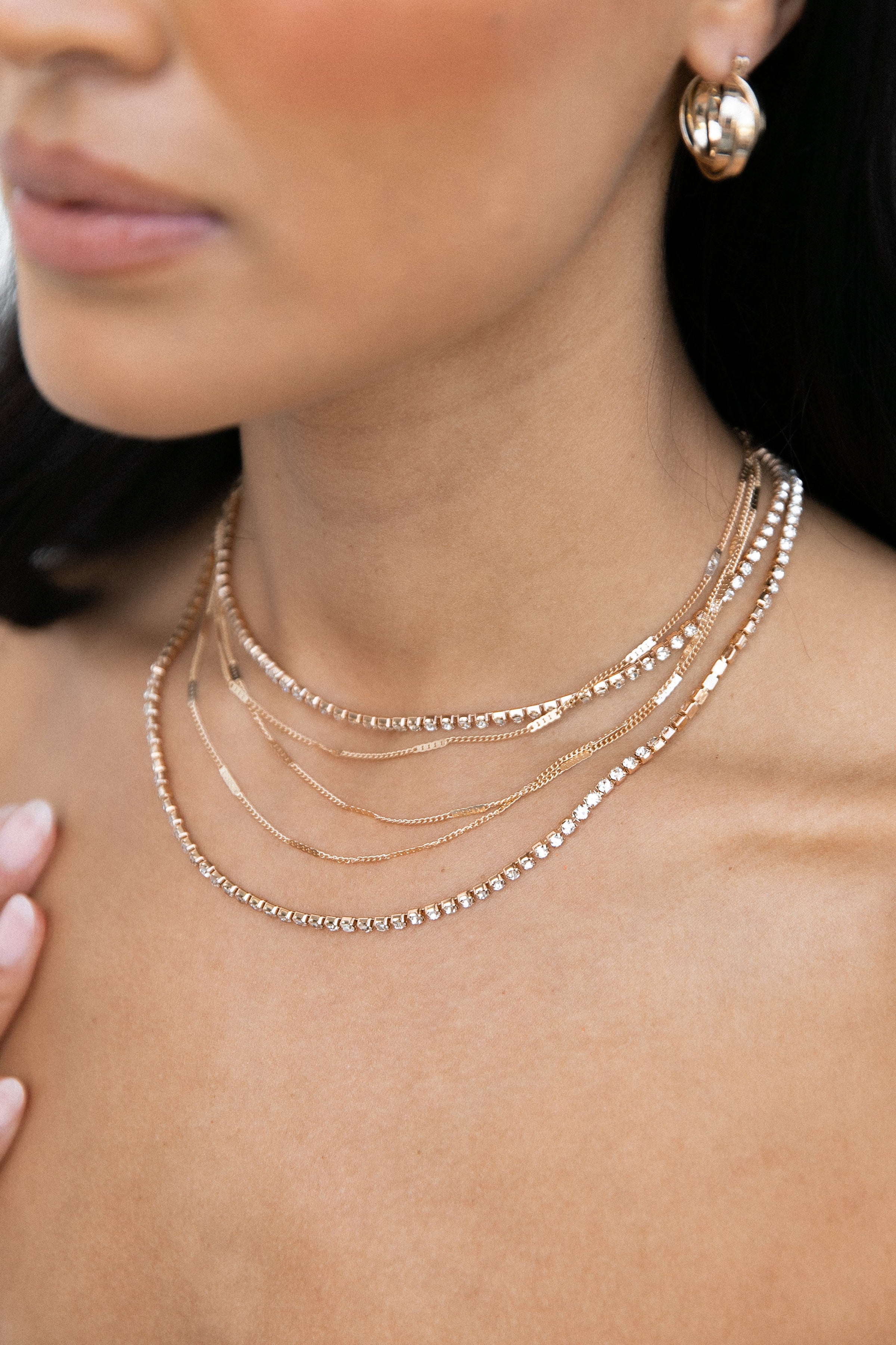 Petal and Pup USA ACCESSORIES @Venia Multi Layered Necklace - Gold One Size