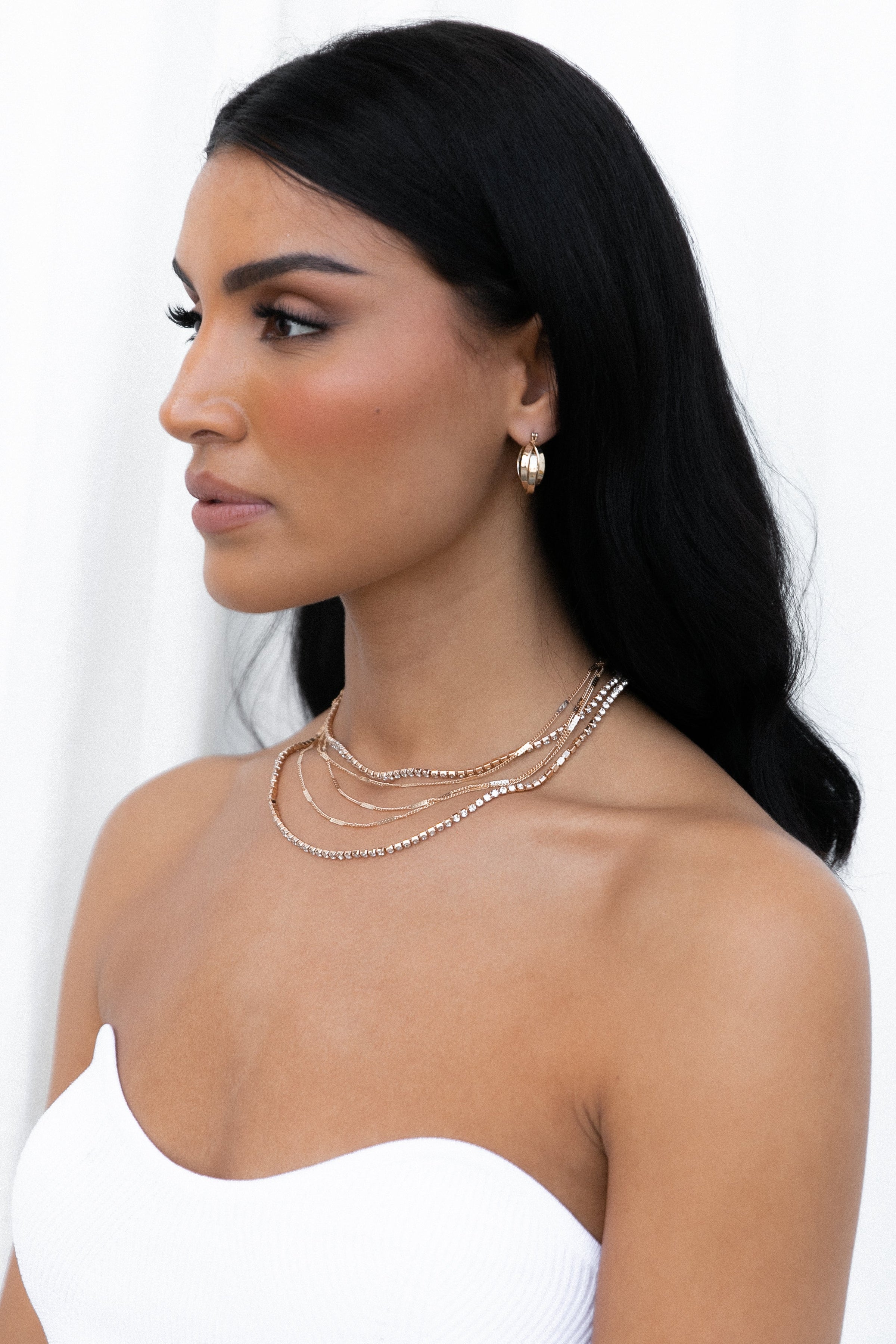 Petal and Pup USA ACCESSORIES @Venia Multi Layered Necklace - Gold One Size