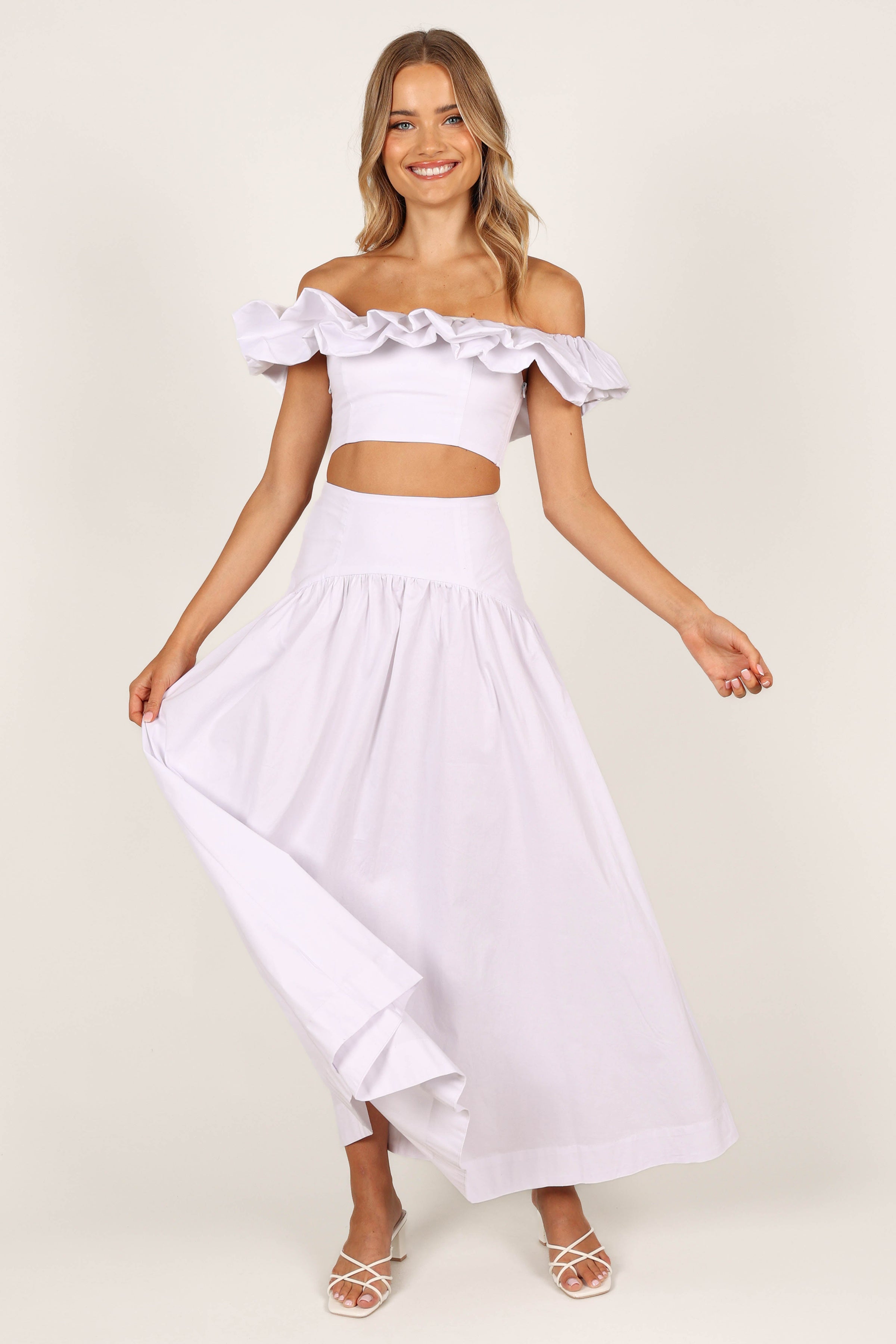 Petal and Pup USA BOTTOMS Savannah Maxi Skirt - White