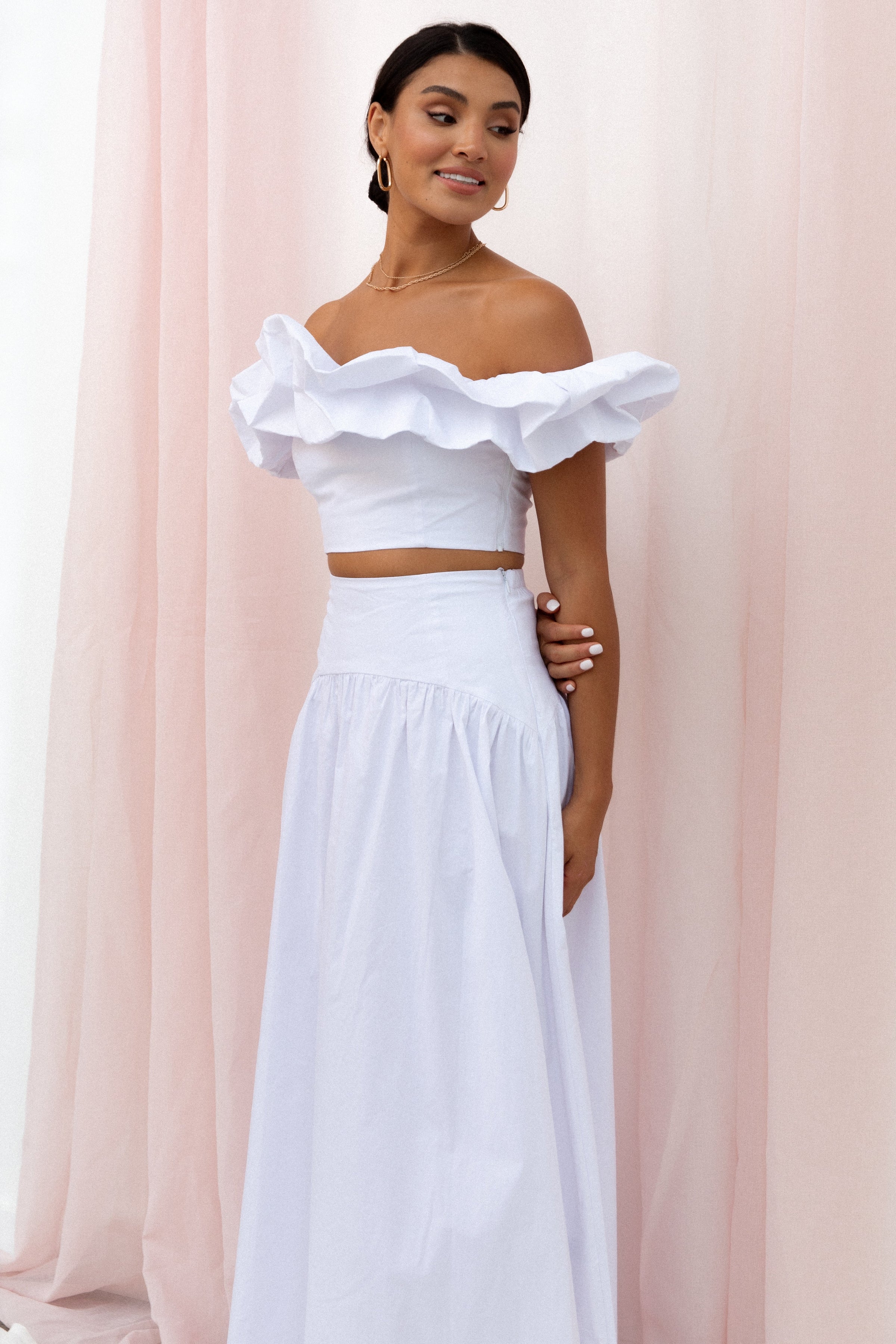 Petal and Pup USA BOTTOMS Savannah Maxi Skirt - White