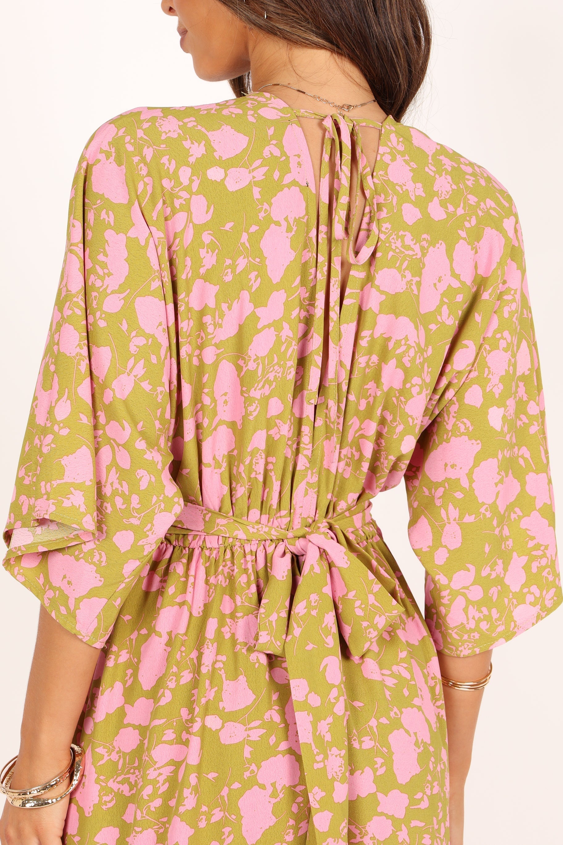 Petal and Pup USA DRESSES Fran Maxi Dress - Green/Pink