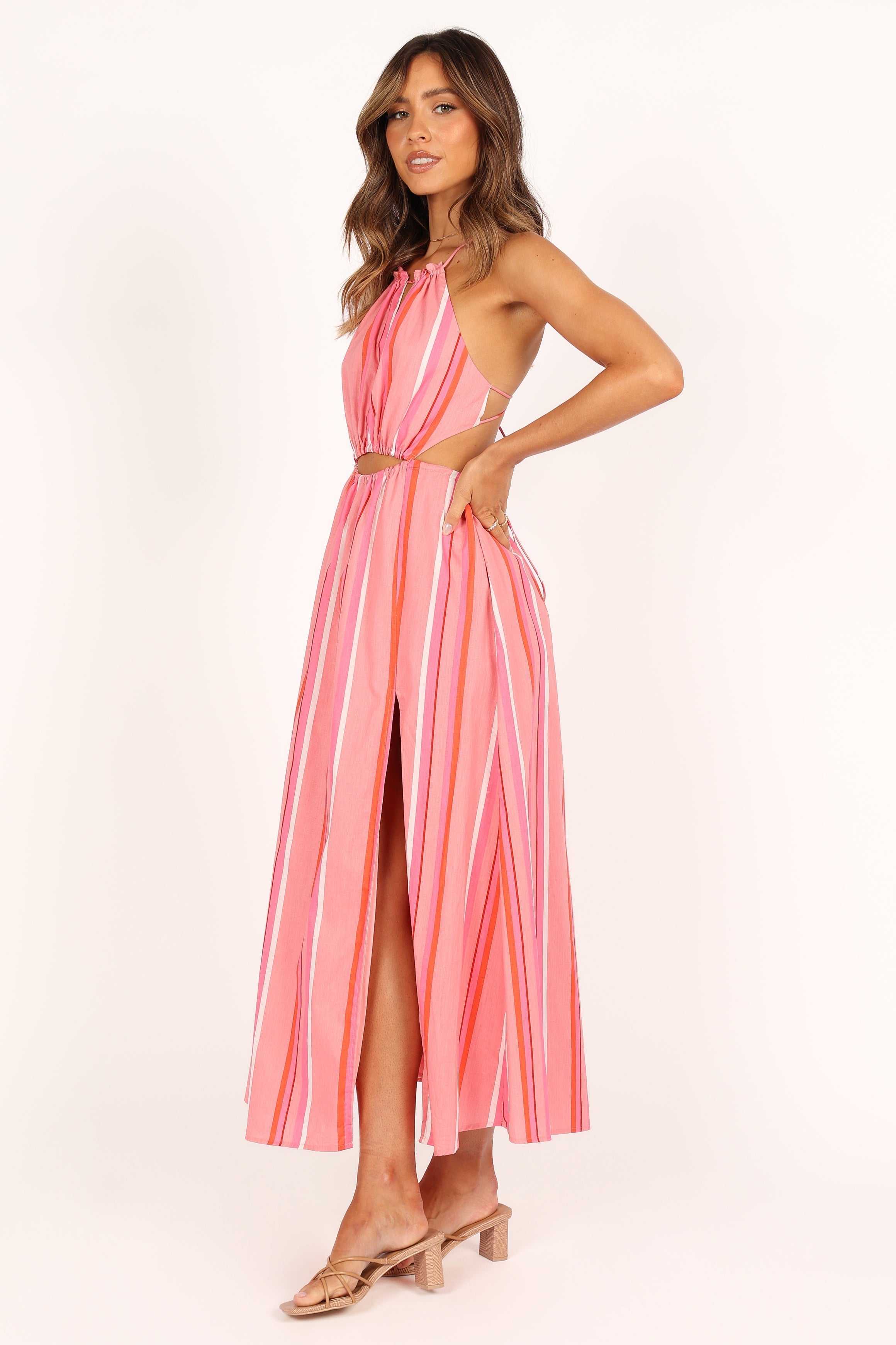Petal and Pup USA DRESSES Madam Midi Dress - Pink Stripe