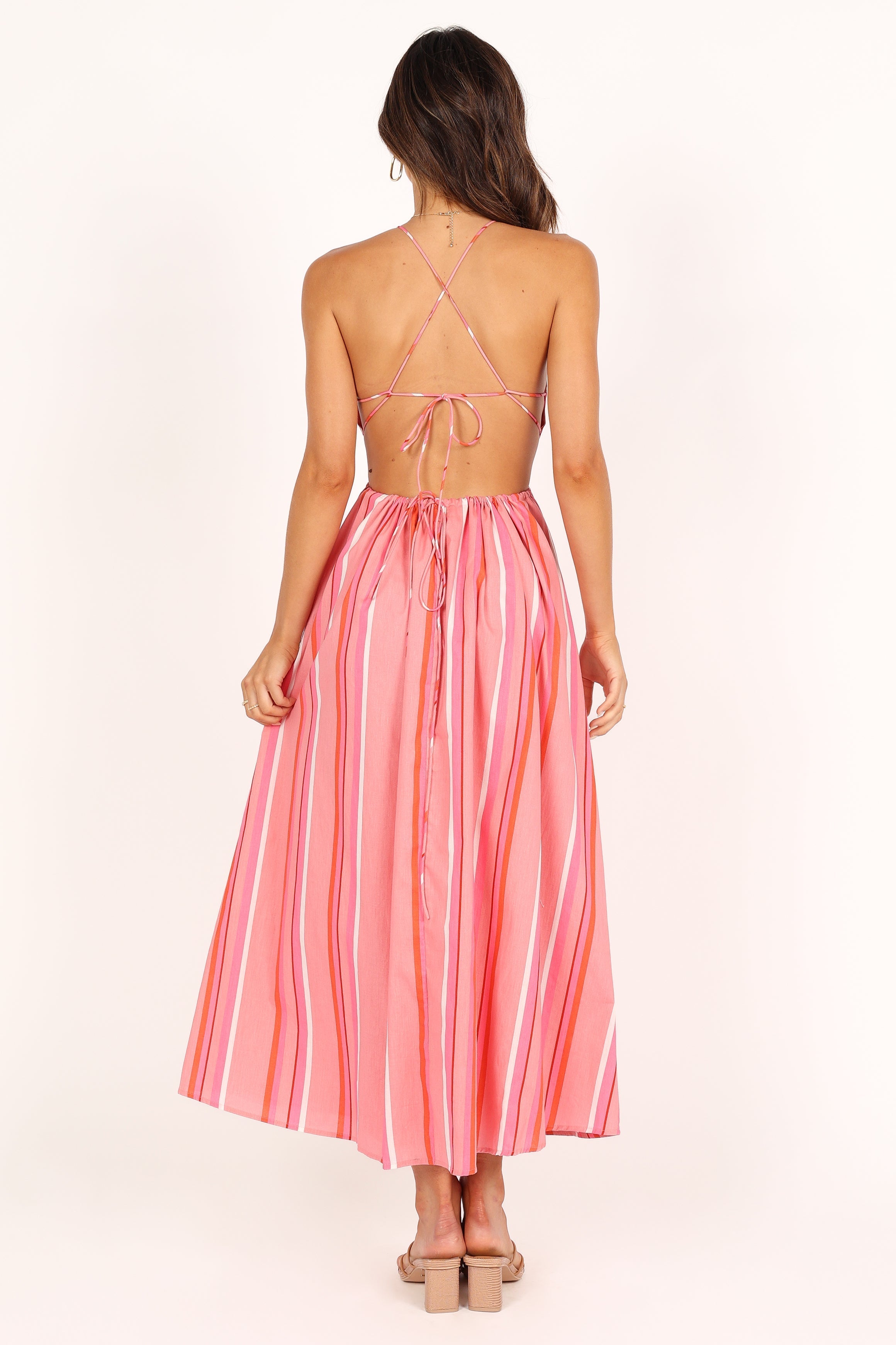 Petal and Pup USA DRESSES Madam Midi Dress - Pink Stripe