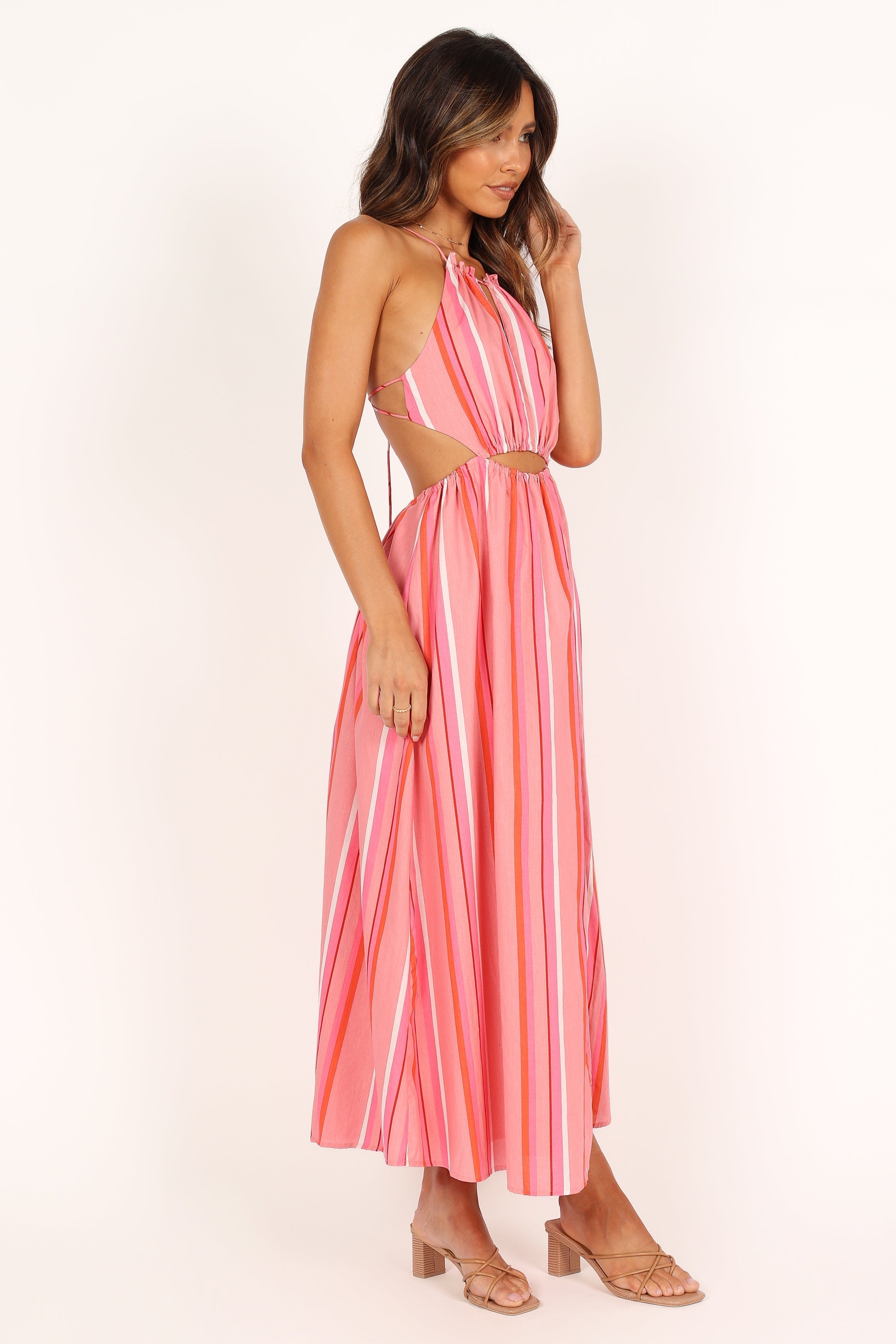Petal and Pup USA DRESSES Madam Midi Dress - Pink Stripe