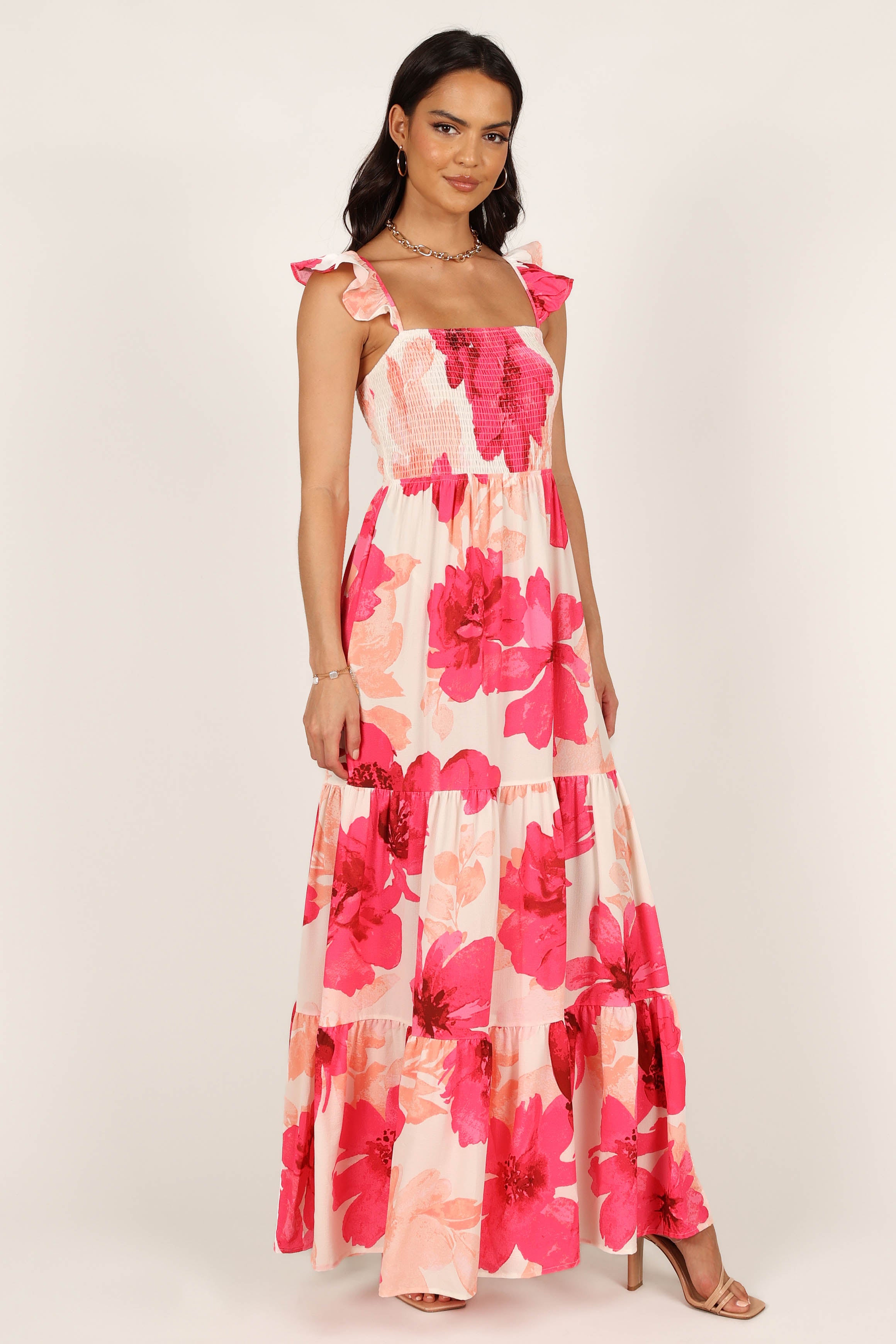 Petal and Pup USA DRESSES Tilly Shirred Maxi Dress - Pink