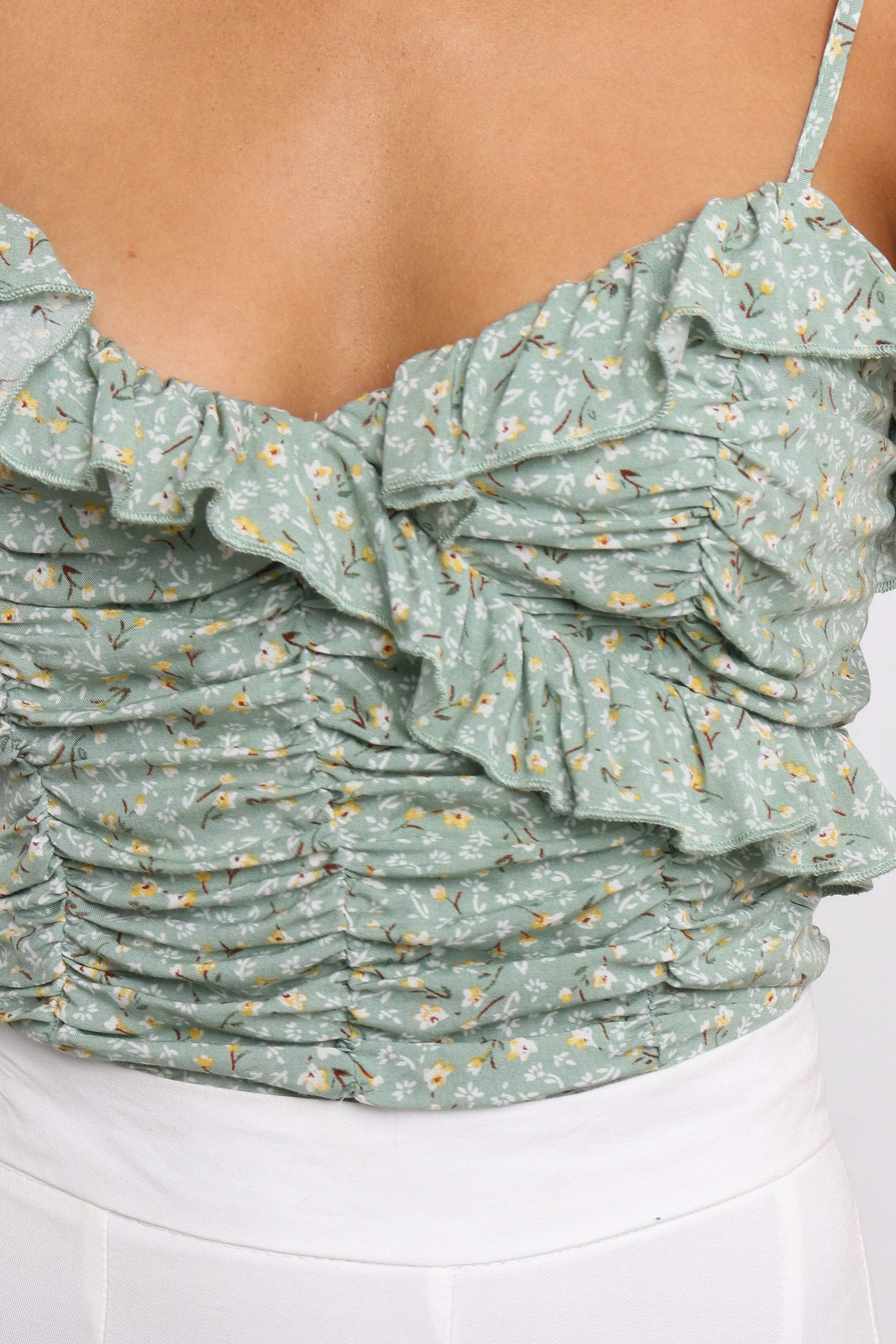 TOPS **Emily Top - Green FLORAL CAPSULE