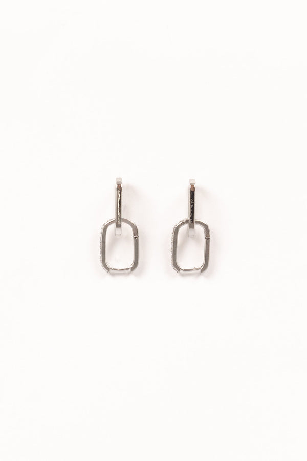 Teagan Double Hoop Earrings - Silver