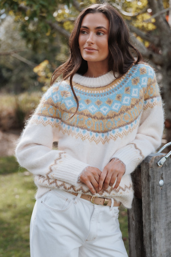Kenna Fairisle Sweater - Cream