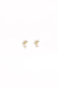 Valentina Knot Earrings - Gold/Pearl