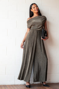 Noelle Jumpsuit - Gold Black