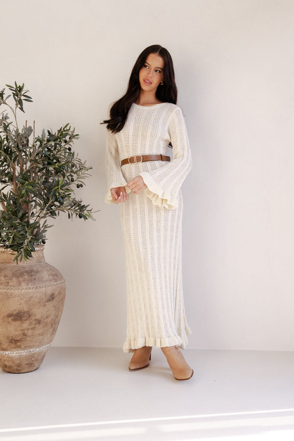 Colter Long Sleeve Maxi Dress - White