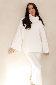 Bindy Cowlneck Knit Sweater - White