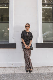 Sandra Midi Skirt - Brown Check