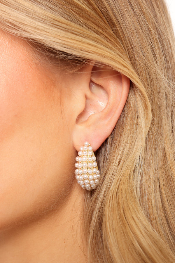 Sarah Pearl Earrings - Gold