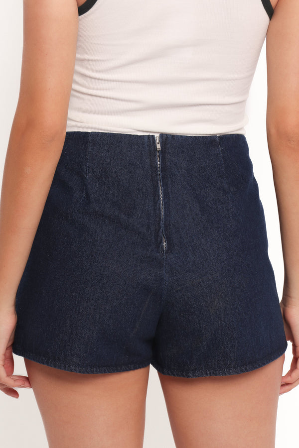 Ressie Denim Mini Skort - Raw Denim