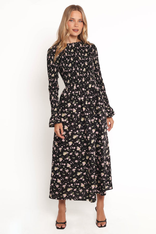 Mairead Maxi Dress - Black Floral