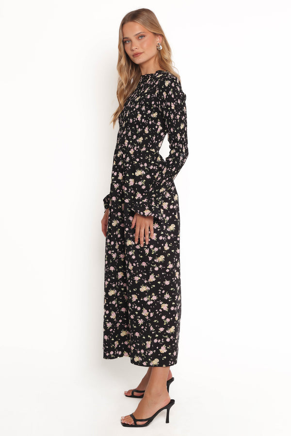 Mairead Maxi Dress - Black Floral