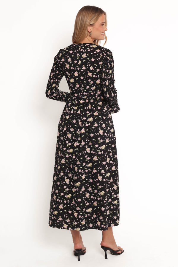 Mairead Maxi Dress - Black Floral