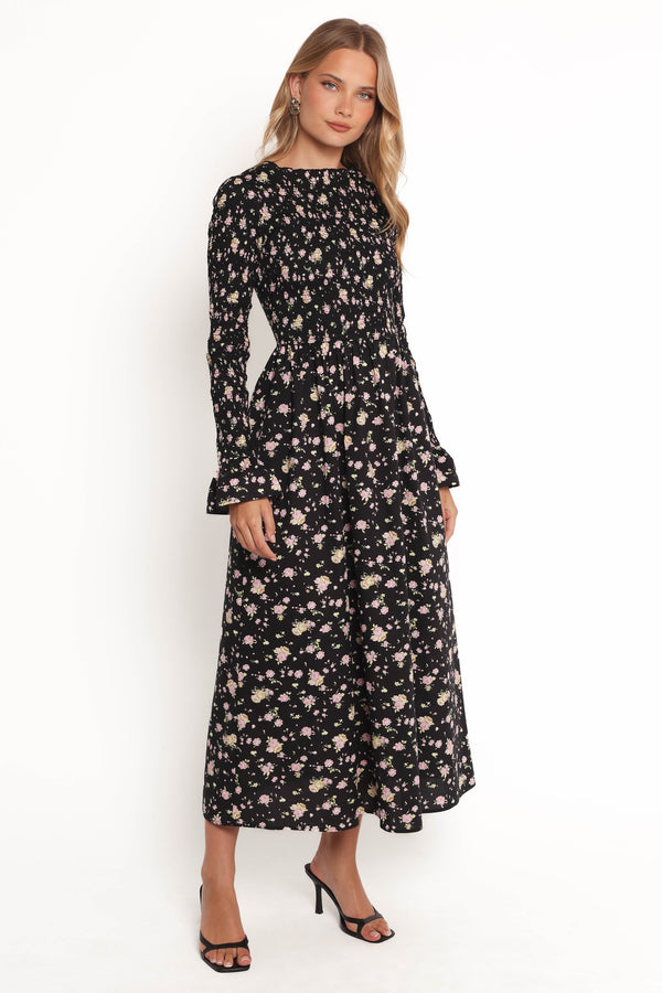 Mairead Maxi Dress - Black Floral