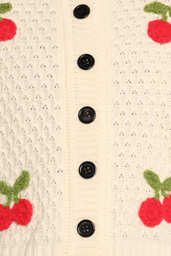 Trudie Cherry Cardigan - Cream