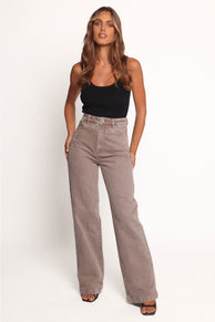 Abrand 94 High Wide Jeans - Mushroom