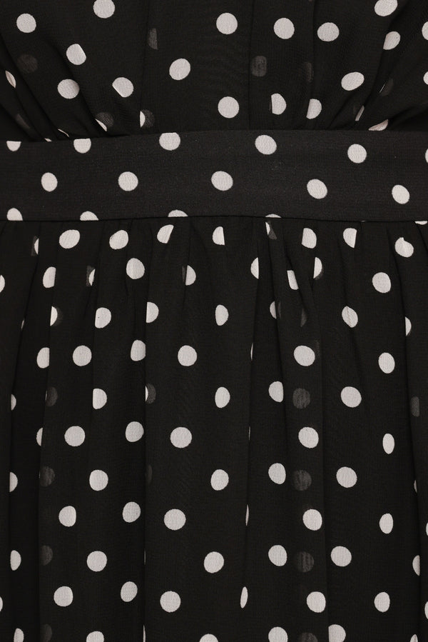 Ada Maxi Dress - Black Polka Dot