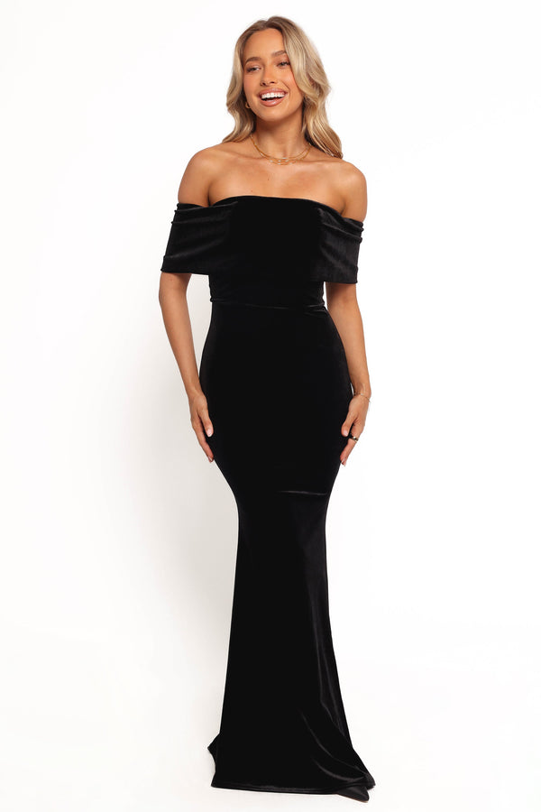 Adair Off Shoulder Maxi Dress - Black