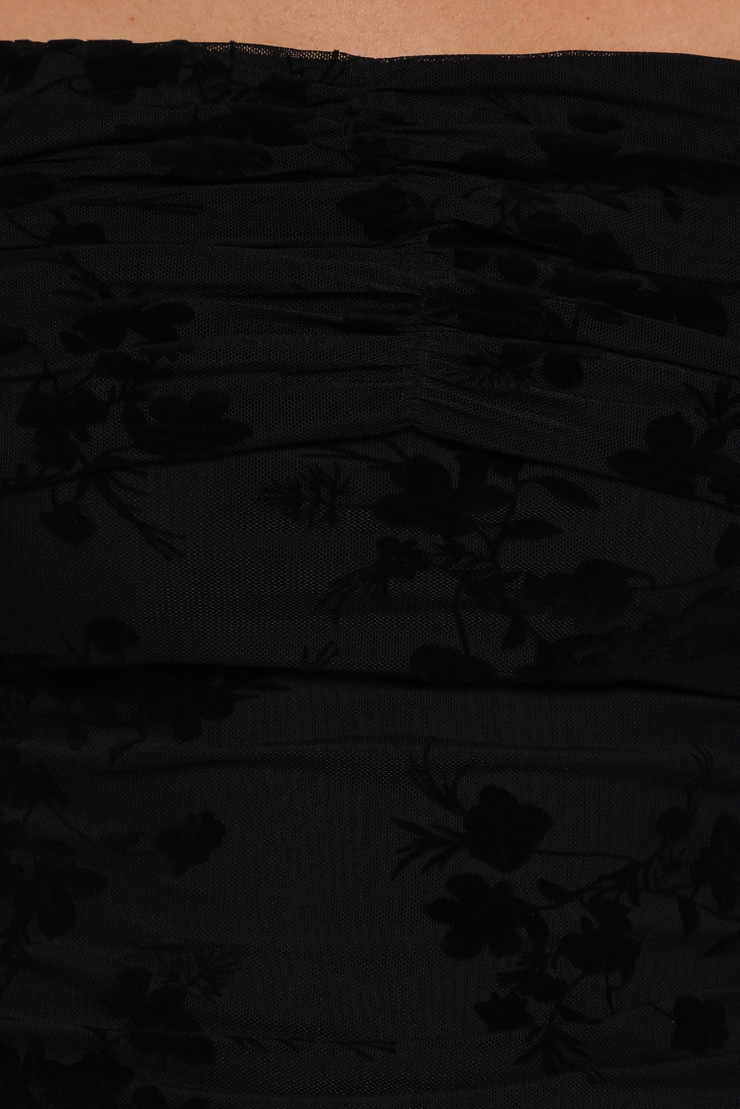 Aerin Off Shoulder Mesh Top - Black