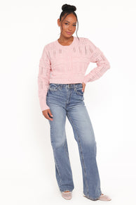 Aidy Crop Button Front Cardigan - Pink