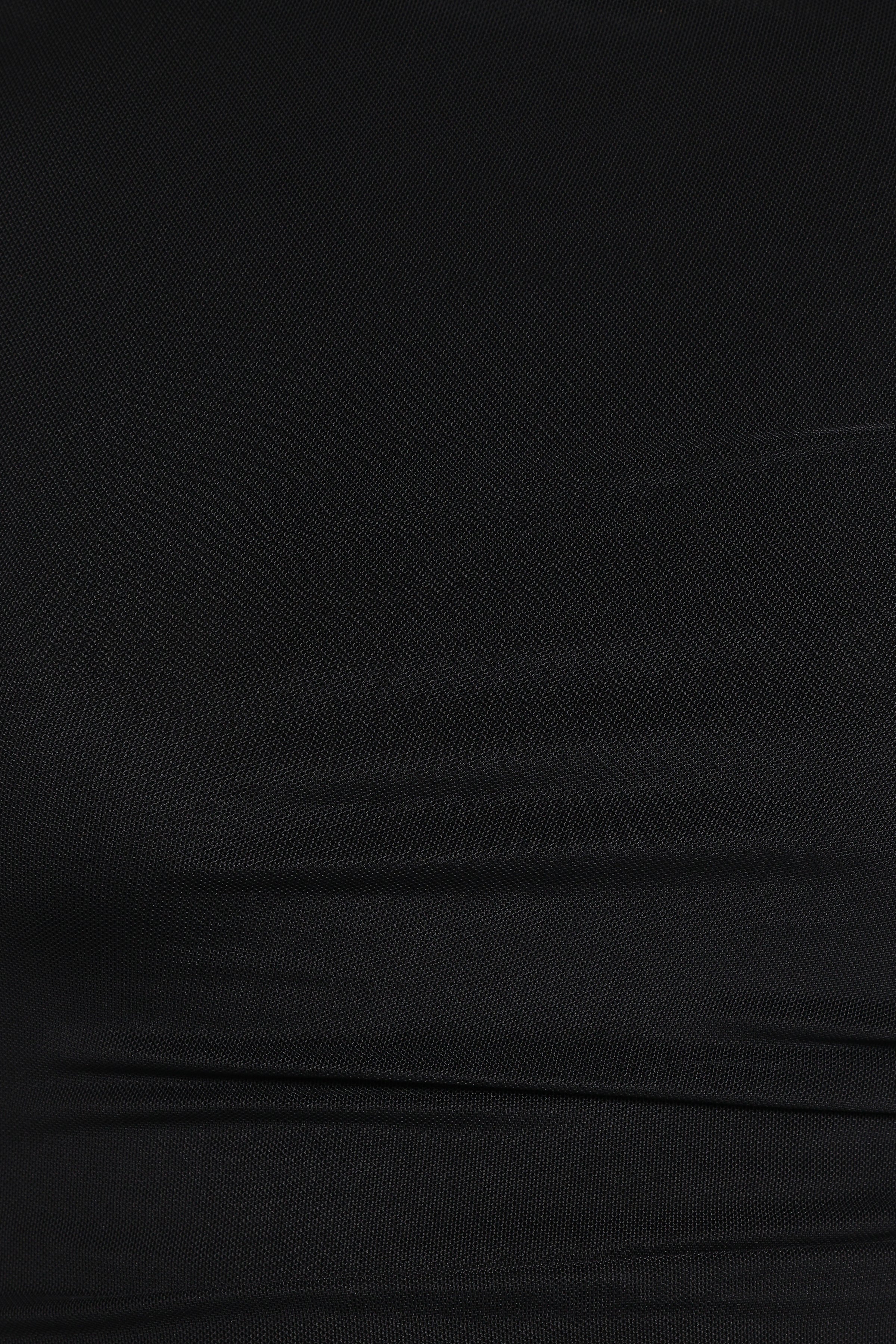 Aine Mesh Sleeve Bodysuit - Black