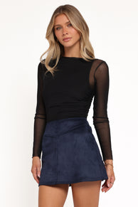 Hope Suede Mini Skirt - Navy
