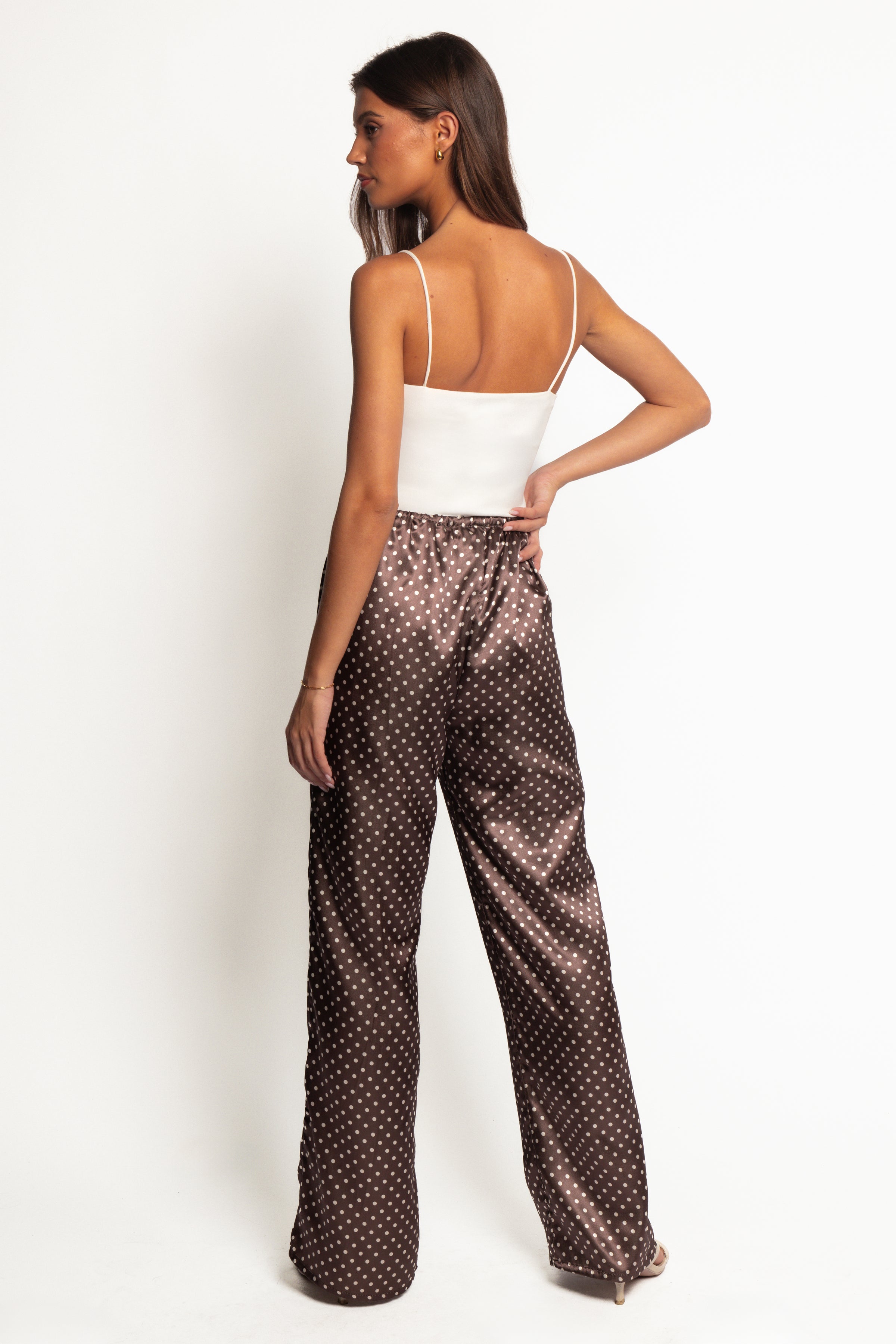 Alima Pants - Brown Polka Dot