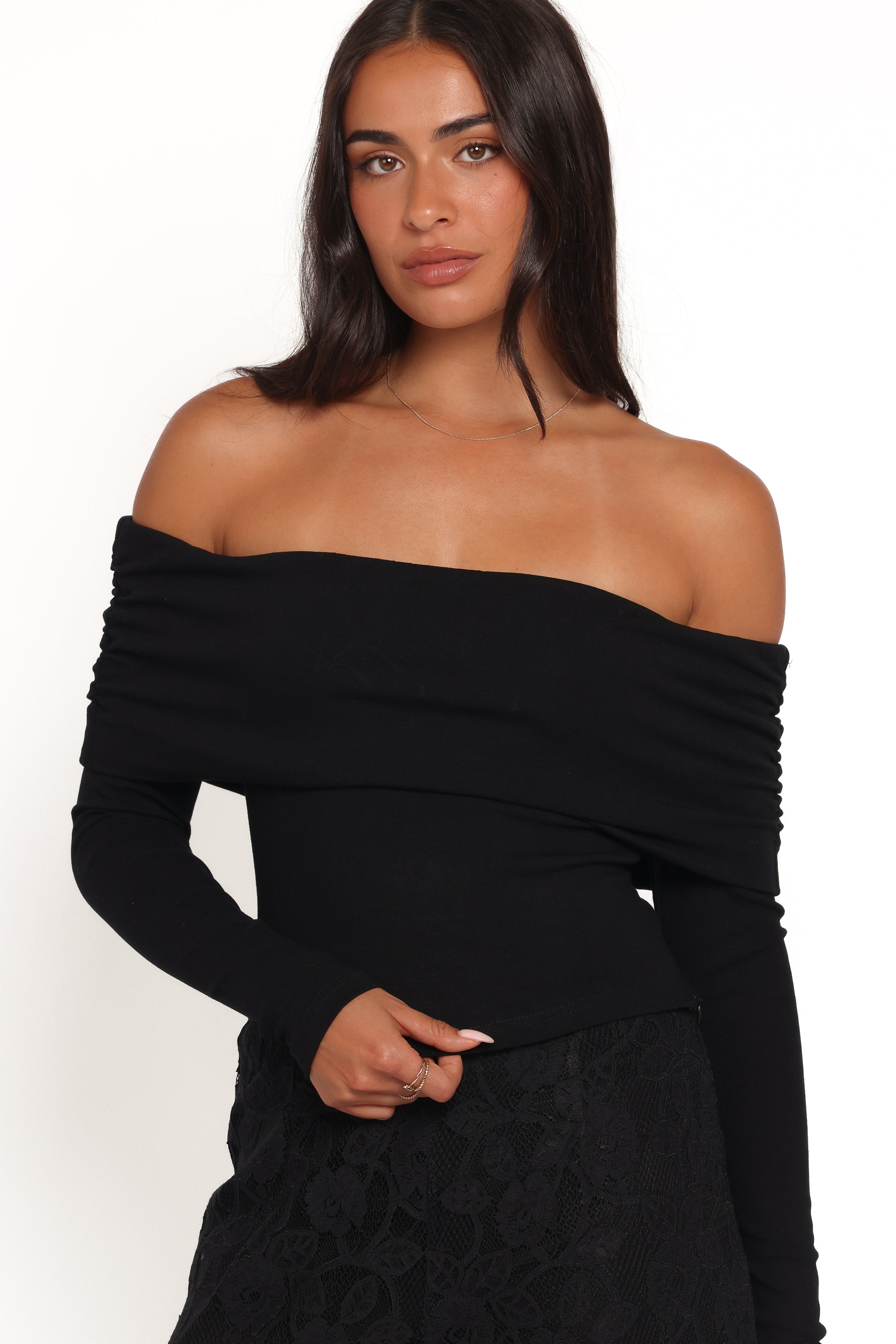 Alina Lace Pant Set - Black