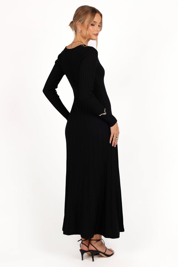 Alison Long Sleeve Maxi Dress - Black