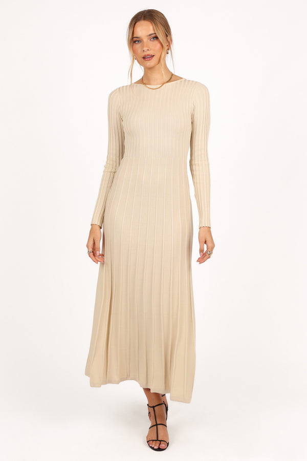 Alison Long Sleeve Maxi Dress - Cream