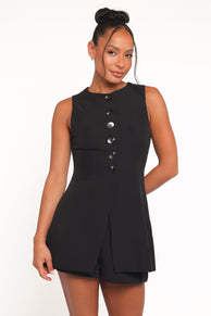 Amanda Vest Top - Black