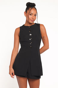 Amanda Vest Top - Black