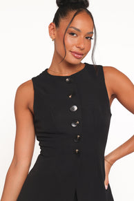 Amanda Vest Top - Black