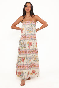 Amora Strapless Maxi Dress - Rose Tile