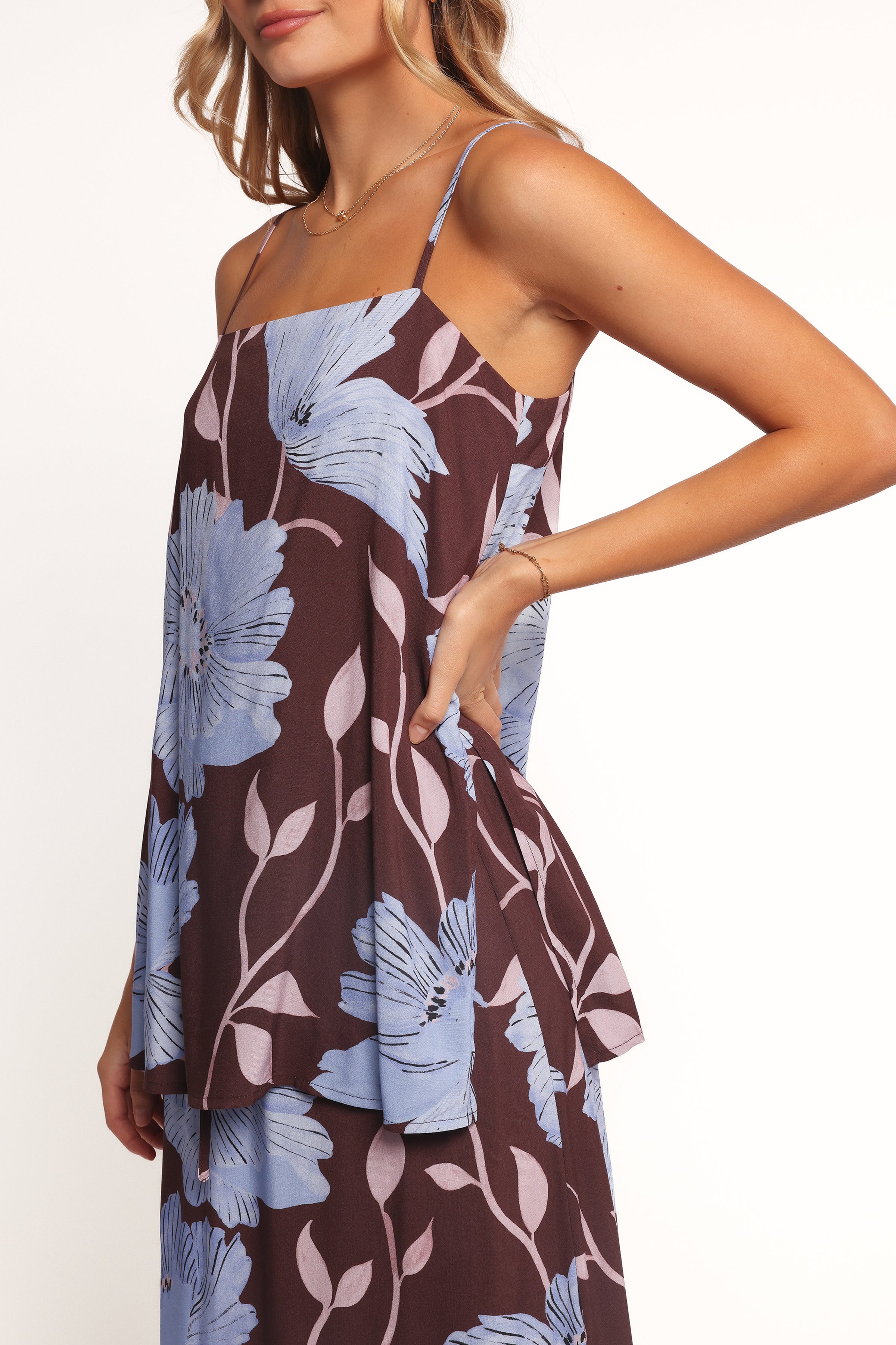 Angie Top - Blue Poppies