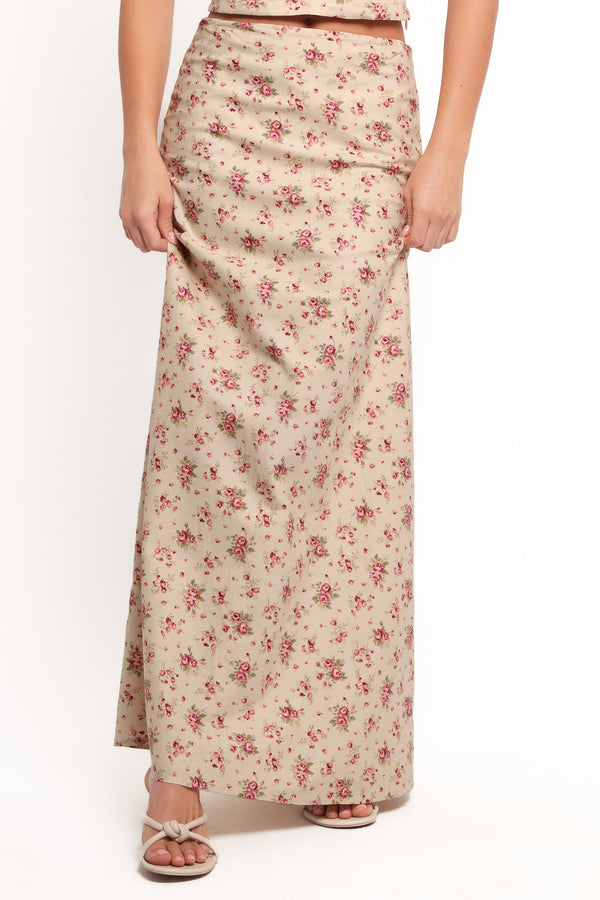 Annly Maxi Skirt - Red Floral