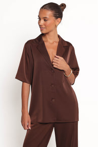 Arryn Short Sleeve Shirt - Chocolate Brown