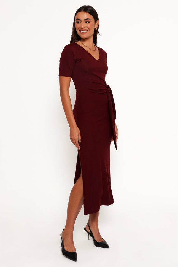 Asha Midi Dress - Wine