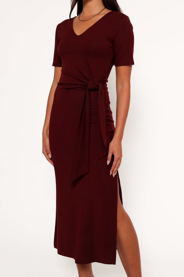 Asha Midi Dress - Wine